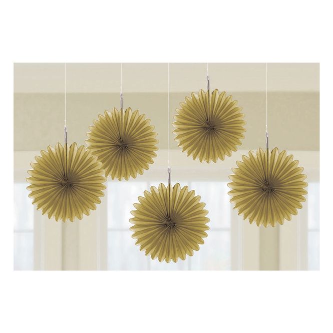 Hovedbilde Hengende Vifter gull 5-pk