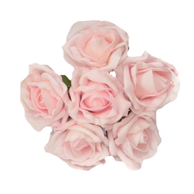 Hovedbilde Roser Lys Rosa Foam 5cm 6-bunt