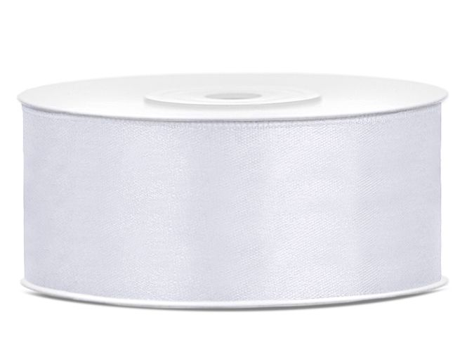 Hovedbilde Satengbånd Hvit 2,5cm 25m