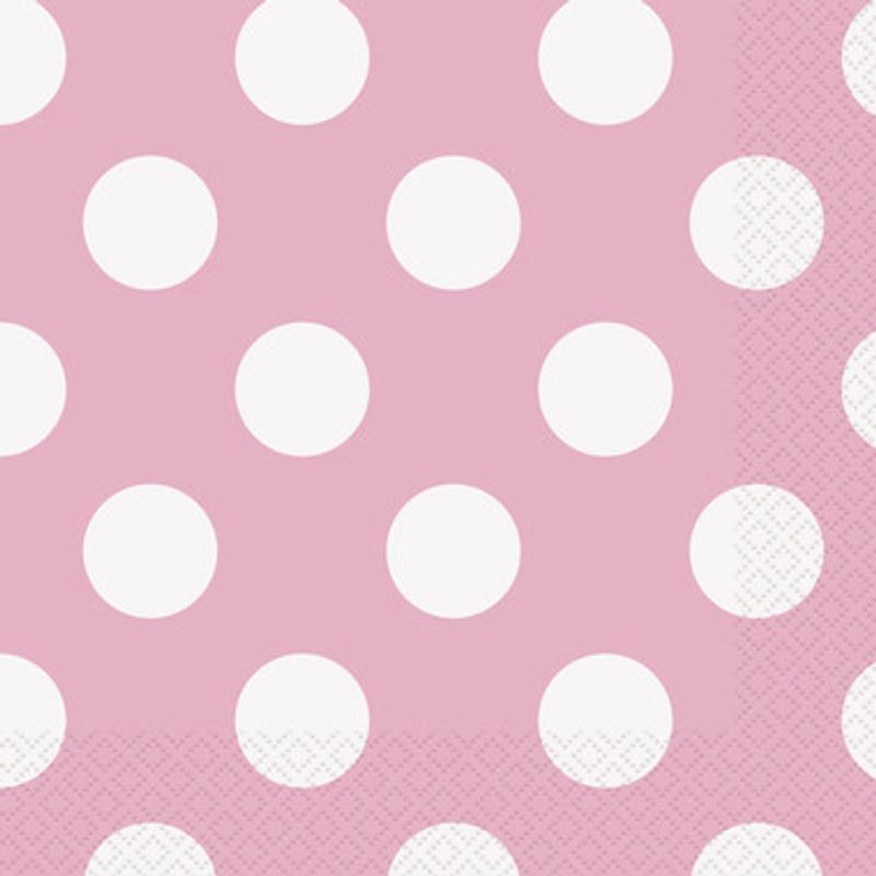 Rosa Servietter Hvite Dots 16-pk