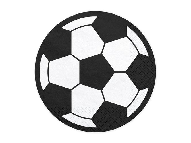 Hovedbilde Servietter Fotball Runde 13,5cm 20-pk