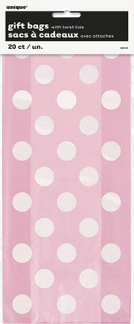 Hovedbilde Rosa Med Hvite Dots Party Bags 20pk