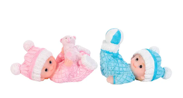 Hovedbilde Babyfigur Liggende Lyseblå 7,1cm
