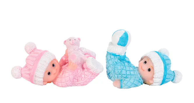 Hovedbilde Babyfigur Liggende Lyseblå 7,1cm