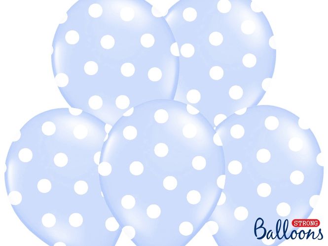 Hovedbilde Ballonger Dots Lyseblå 6-pk