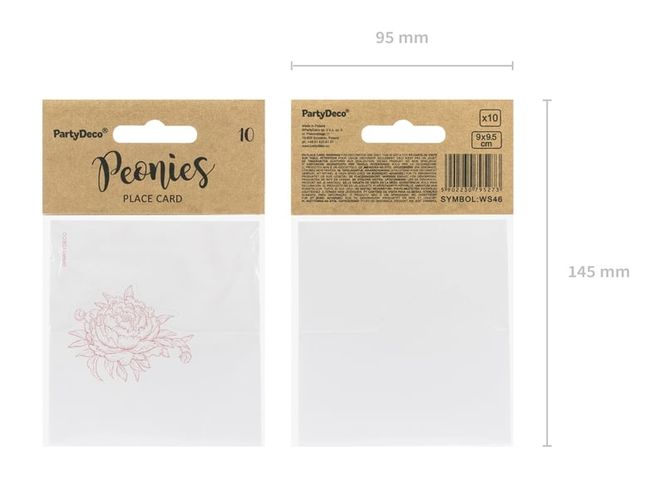 Hovedbilde Bordkort Doble Hvit Rosa Blomst 10pk