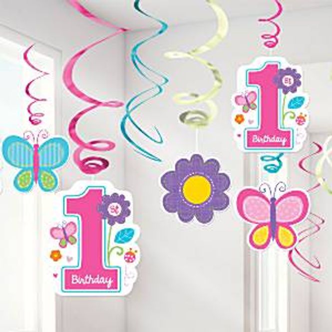 Hovedbilde 1 år Jente Hengende Pynt 12-pk
