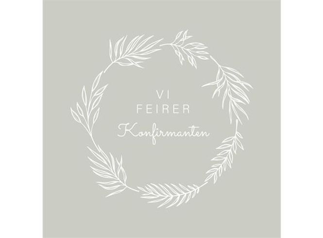 Hovedbilde Servietter Vi feirer Konfirmanten Grå/beige Lunsj ...
