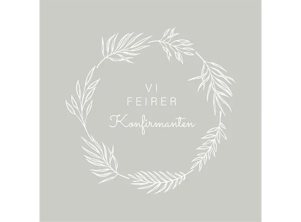 Hovedbilde Servietter Vi feirer Konfirmanten Grå/beige Lunsj ...
