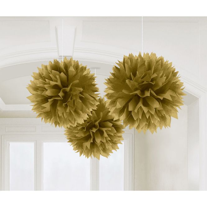 Hovedbilde Pom Poms Gull 3-pk