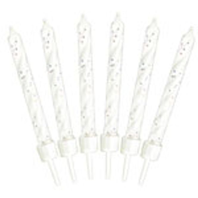 Hovedbilde Kakelys Glitter Hvit 10-pk