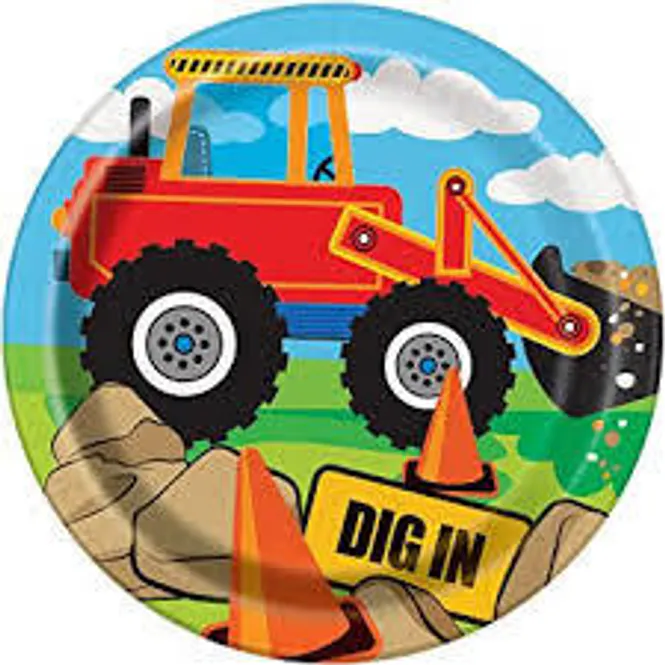 Hovedbilde Construction Papptallerken 18cm 8pk