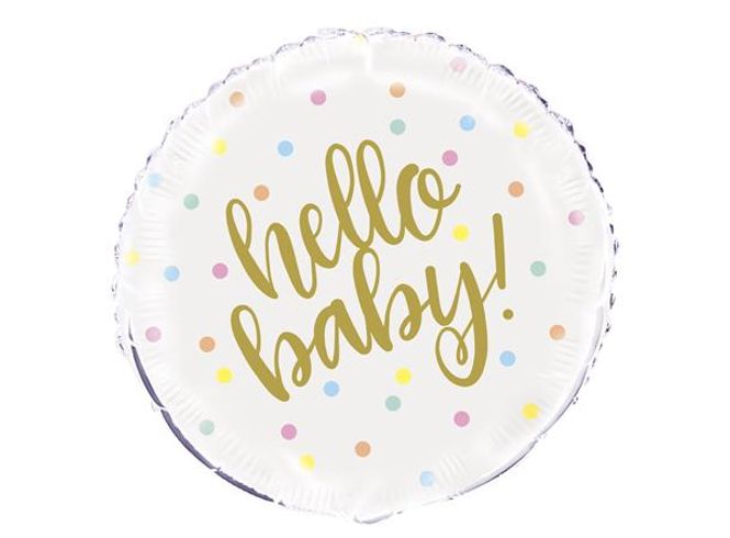 Hovedbilde Hello Baby 1 Folieballong rund  46cm 