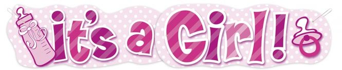 Hovedbilde I'ts A Girl Banner Stor 1-pk