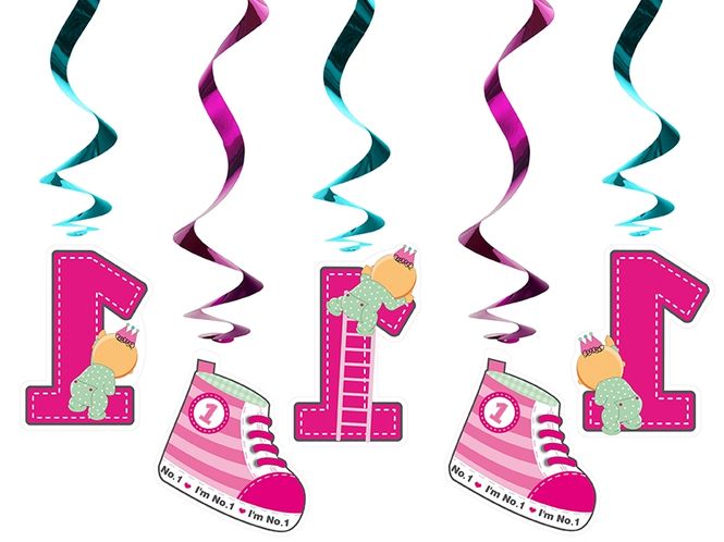 Hovedbilde 1 år Swirls Rosa 5-pk