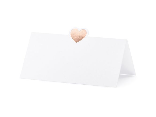 Hovedbilde Bordkort Doble Hjerte Rosegull 10-pk