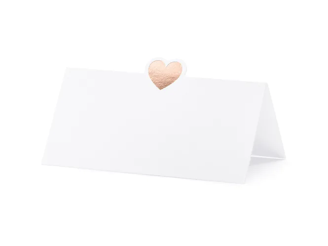 Hovedbilde Bordkort Doble Hjerte Rosegull 10-pk