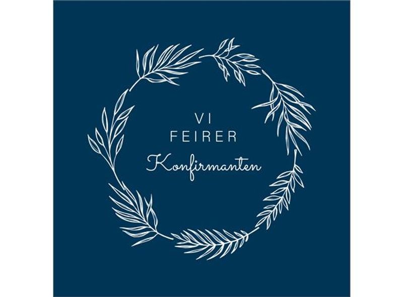 Servietter Vi feirer Konfirmanten Mørk Blå Lunsj 20pk