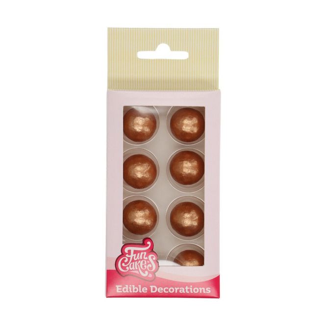 Hovedbilde Sjokoladekuler Kobber 8 stk (2 cm)