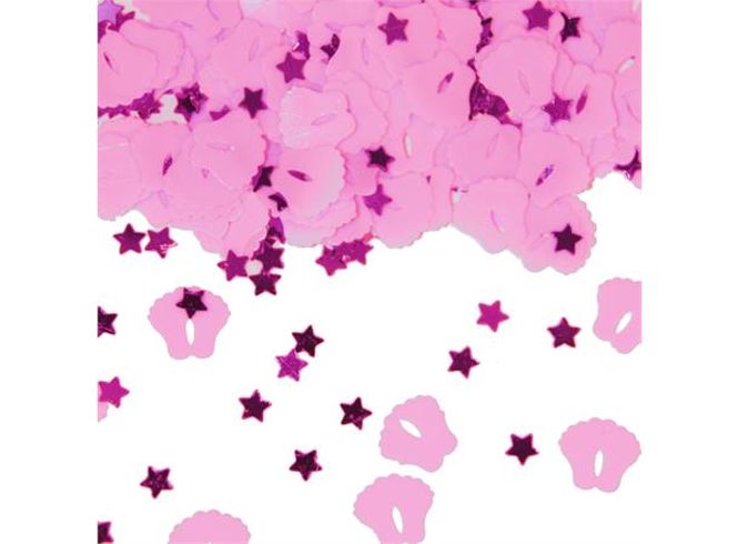 Hovedbilde Bordkonfetti  rosa babyføtter
