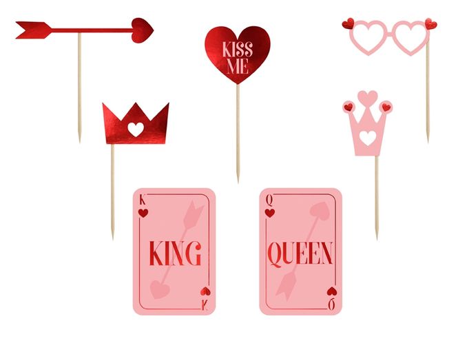 Hovedbilde Props On A Stick Valentines Photo Booth 7stk