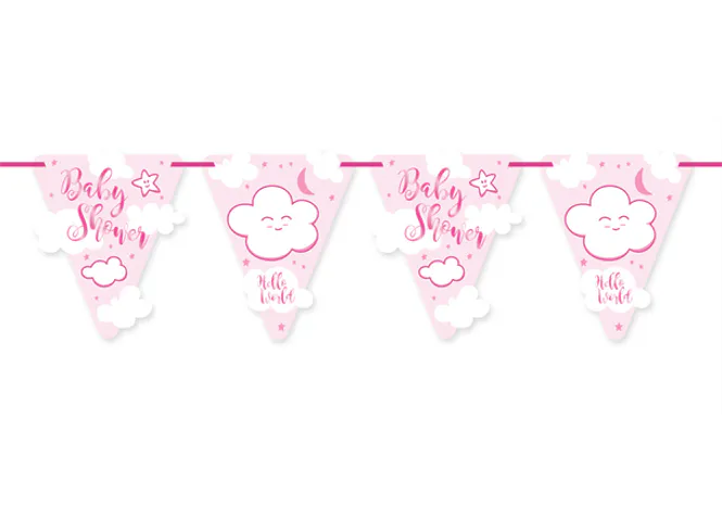 Hovedbilde Babyshower Girl rosa 1 Papirbanner- 6m