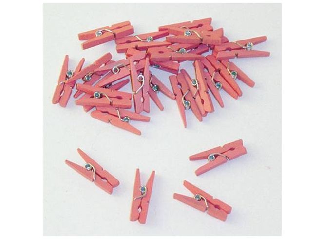 Hovedbilde Rosa klesklyper 24 Mini klesklyper 2,5cm