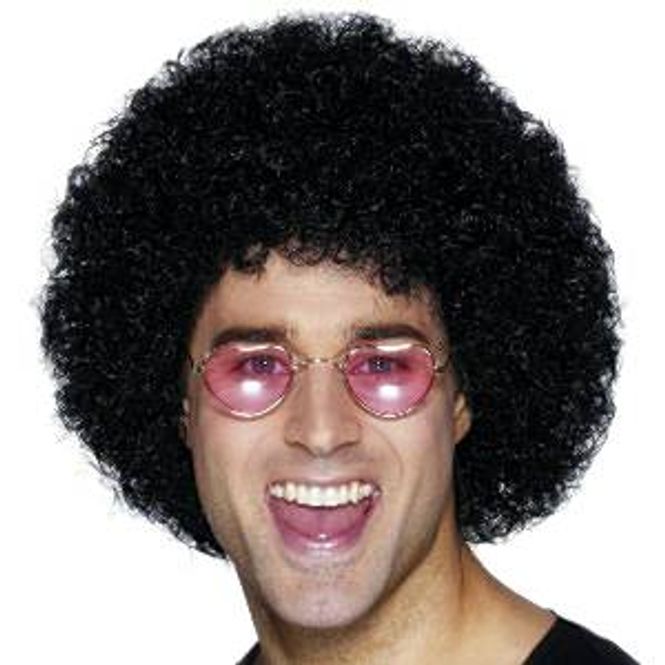 Hovedbilde Parykk Disco Afro Sort