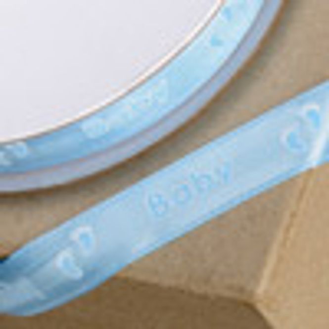 Hovedbilde Bånd Baby & Footprint  12mm Blue 25m