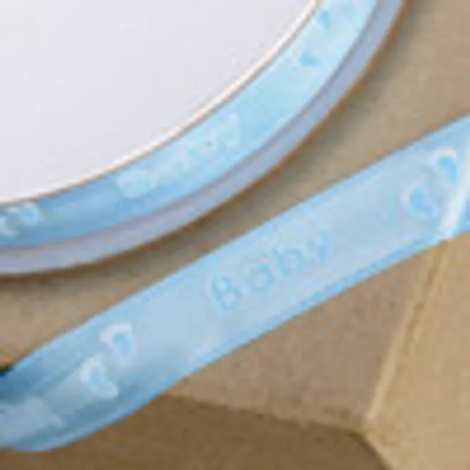 Hovedbilde Bånd Baby & Footprint  12mm Blue 25m