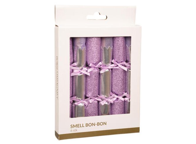 Hovedbilde Smell bon-bon lys lilla/sølv med sløyfe