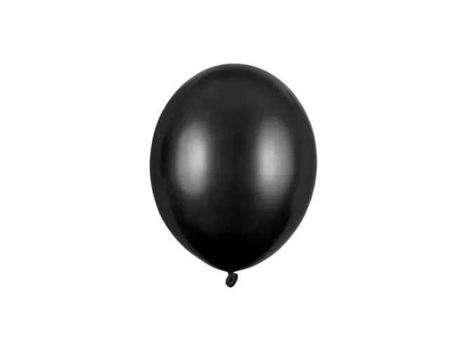 Hovedbilde Ballonger E Svart Metallic 12cm 10-pk 