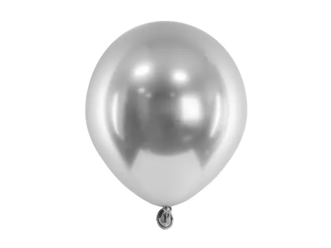 Hovedbilde Ballonger E Blank sølv 12cm 10-pk