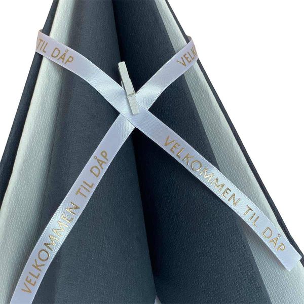 Hovedbilde Bånd med tekst velkommen til dåp hvit med ...